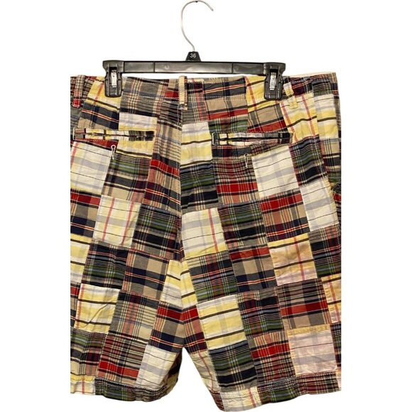 Madison Patchwork Multicolor Shorts Men's Size 36 Flat Front Summer Beach Fun - Picture 2 of 12
